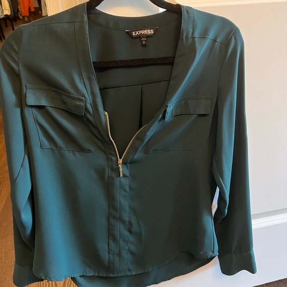 Express work blouse with pockets and zipper size xs - Picture 1 of 3